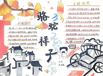 老舍骆驼祥子的手抄报