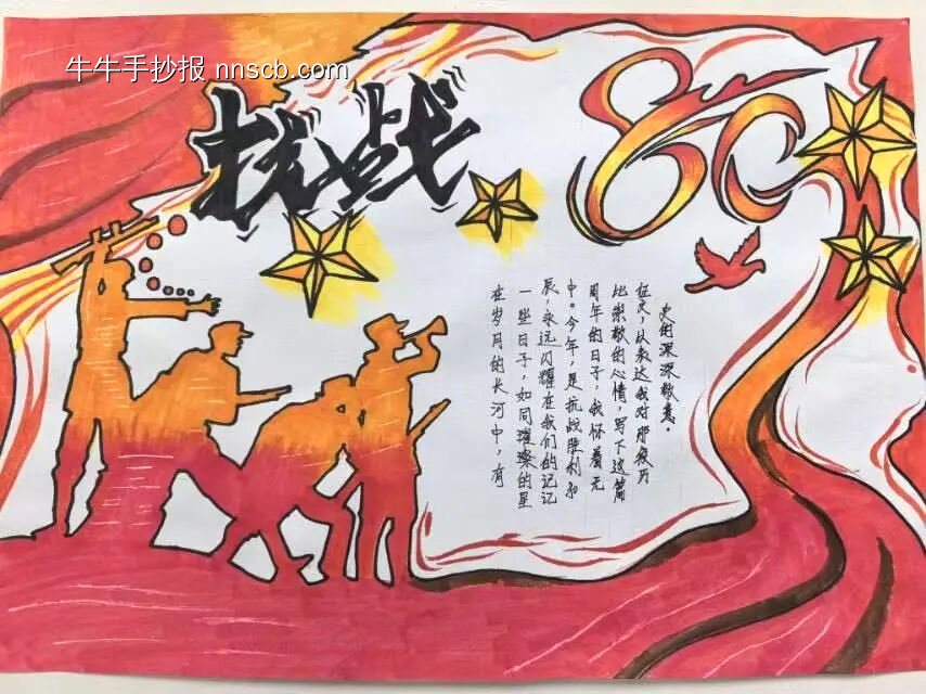 抗战胜利，勿忘国耻主题手抄报-第3张