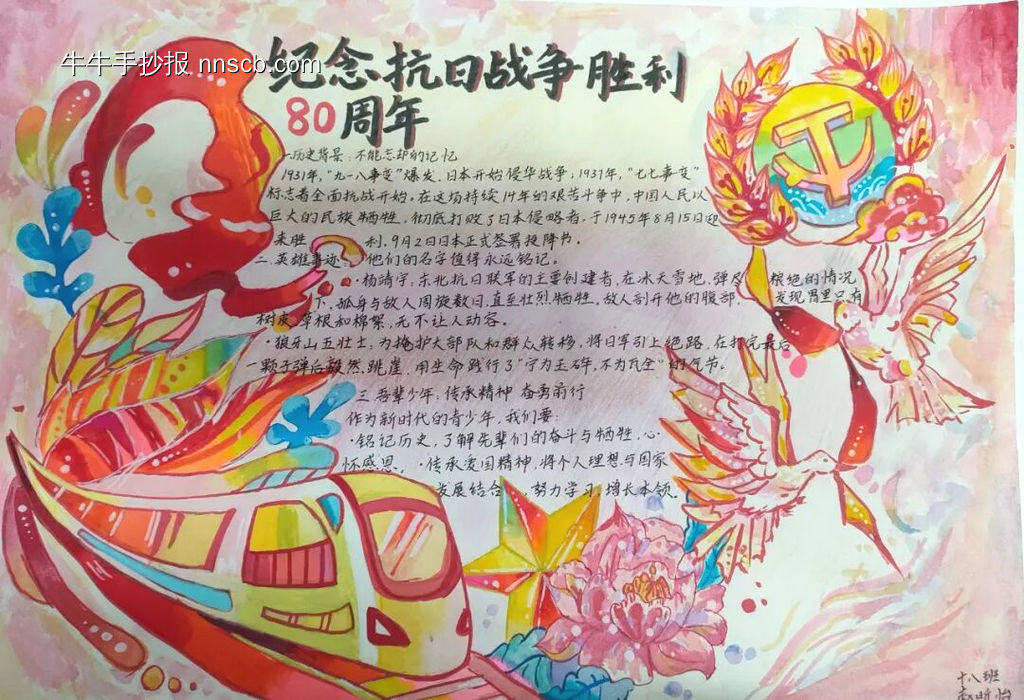 铭记历史,吾辈自强|纪念抗战胜利80周年手抄报-第3张