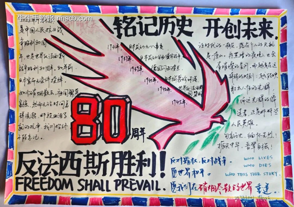 80周年反法西斯主题手抄报-第4张