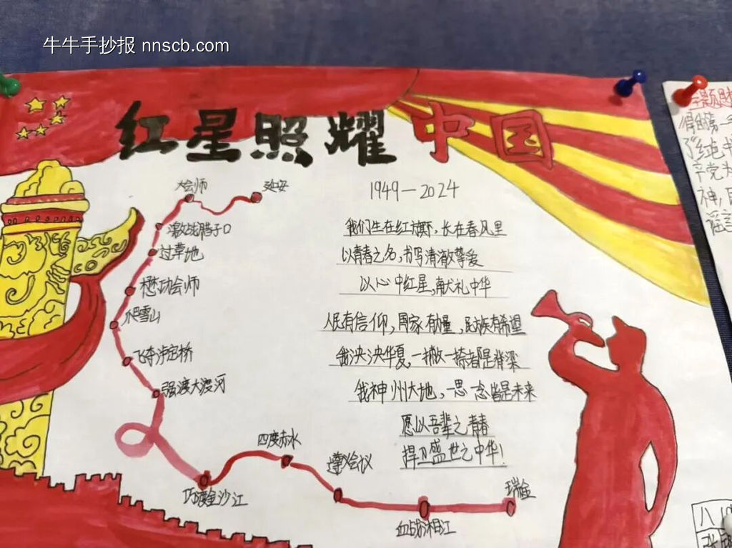 精选8张红星照耀中国主题手抄报-第2张