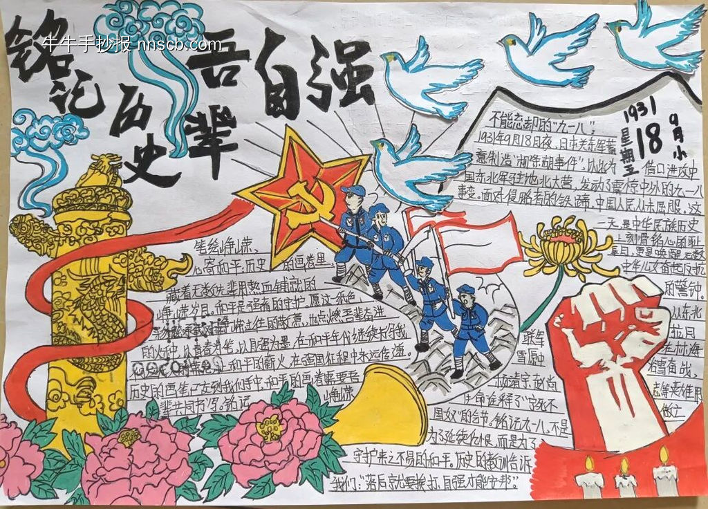 勿忘历史,铭记九一八主题手抄报-第7张