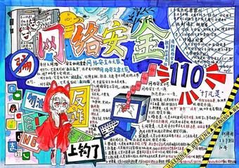 网络安全主题手抄报简单又好画4张