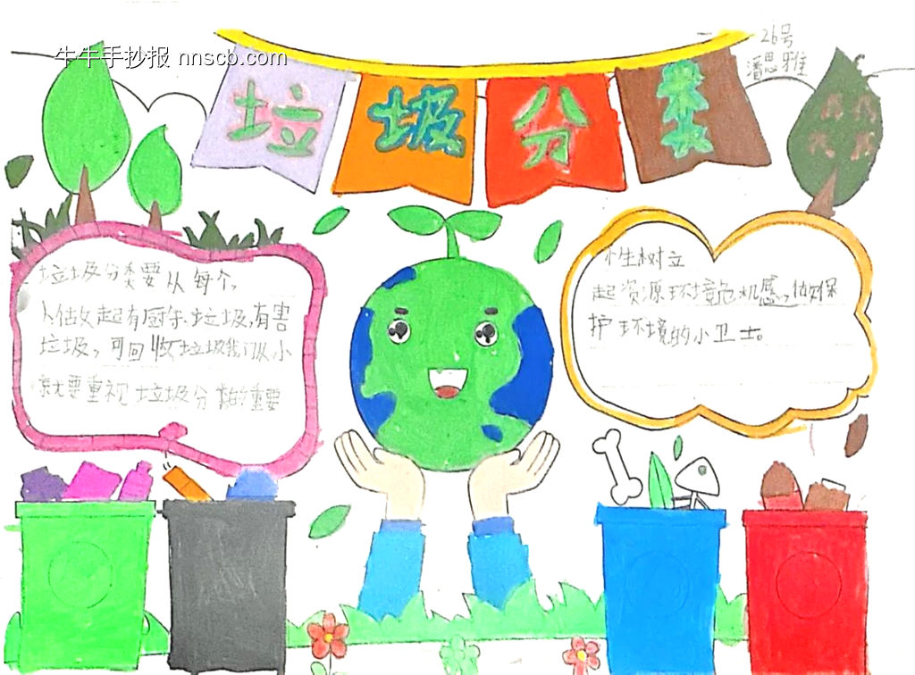 垃圾分类记心间主题手抄报-第2张
