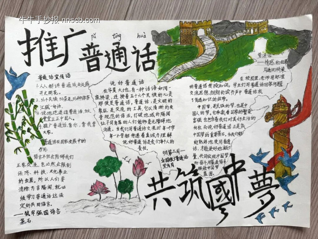 推广普通话主题手抄报简单又好看6张-第5张