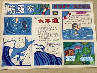 预防溺水，珍爱生命主题手抄报
