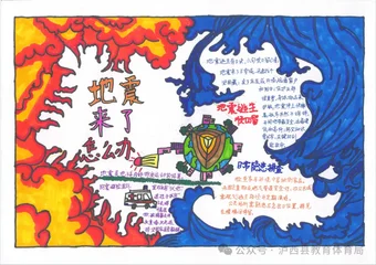 地震来了怎么办防震减灾手抄报