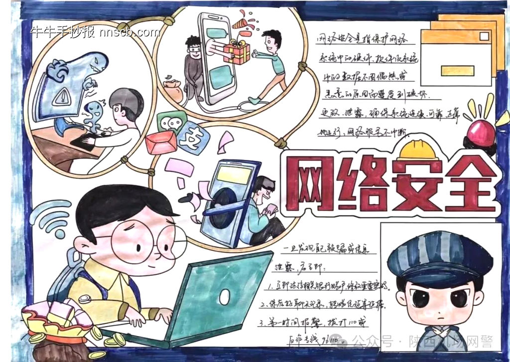 网络安全宣传手抄报5张-第2张