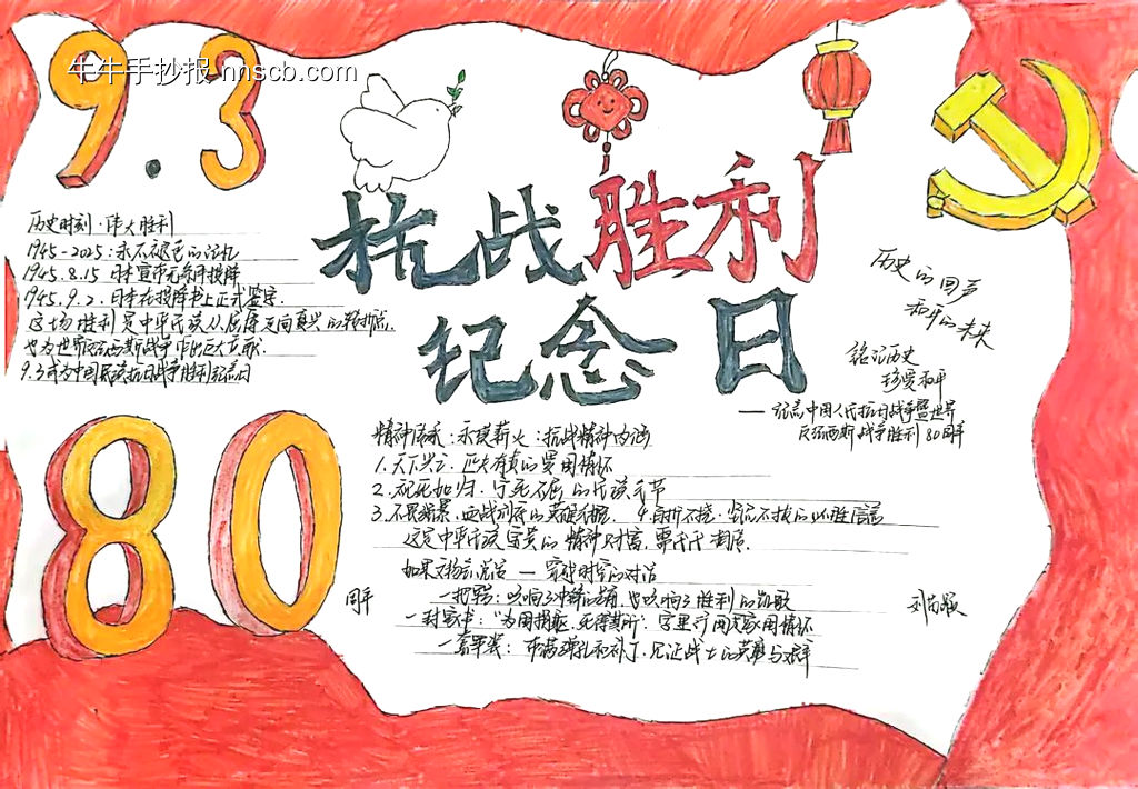 铭记历史,致敬英雄,珍爱和平,开创未来|抗战胜利80周年手抄报-第7张