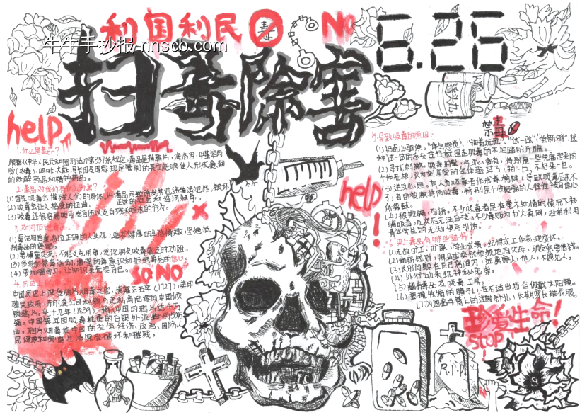 推荐5张关于禁毒主题手抄报-第4张