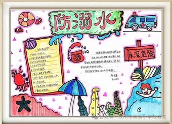 儿童防溺水手抄报