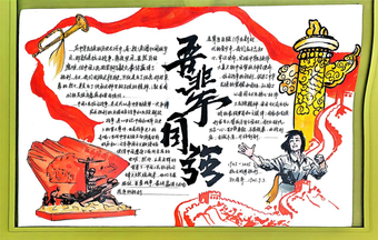 铭记历史，吾辈自强主题手抄报