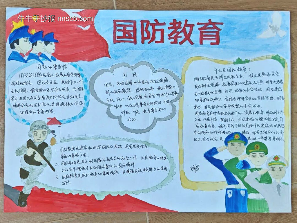 新时代的中国国防——国防教育手抄报8张-第3张