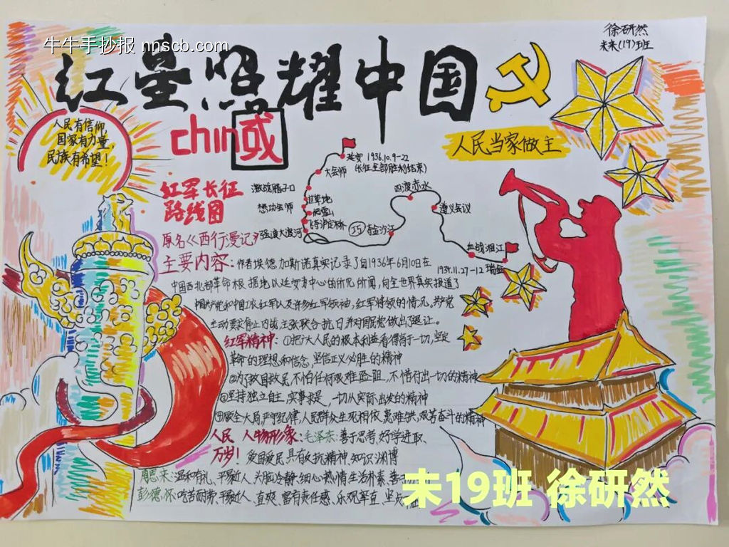 精选8张红星照耀中国主题手抄报-第6张