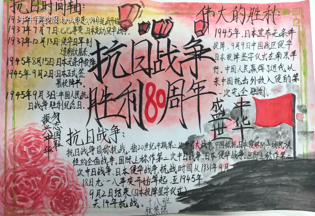 铭记历史,吾辈自强|纪念抗战胜利80周年手抄报-第4张