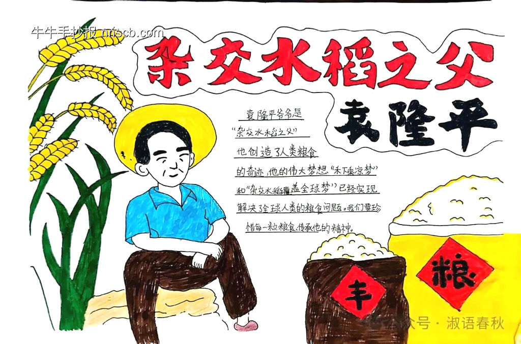 暑期科学家水稻之父袁隆平手抄报3张-第2张