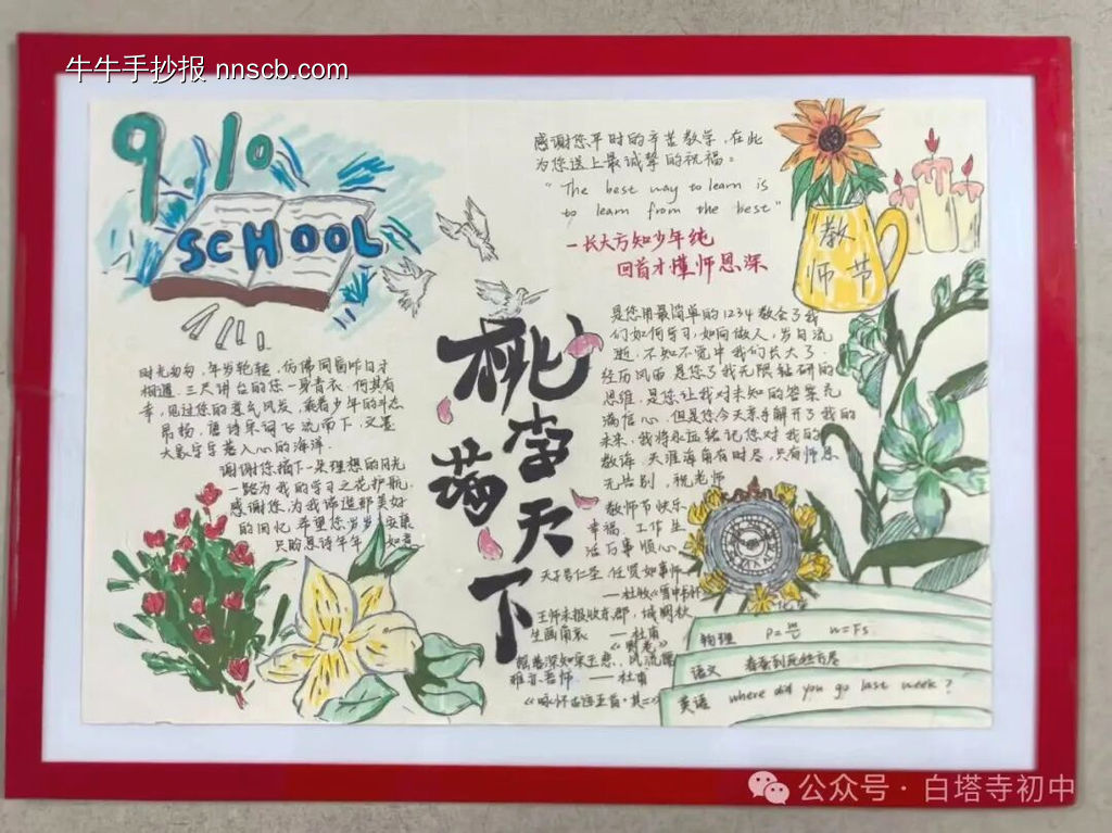 难忘师恩主题手抄报精美5张-第3张