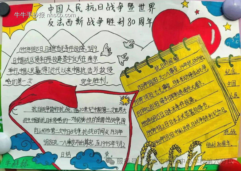 精选6张9.3抗战胜利80周年手抄报-第6张