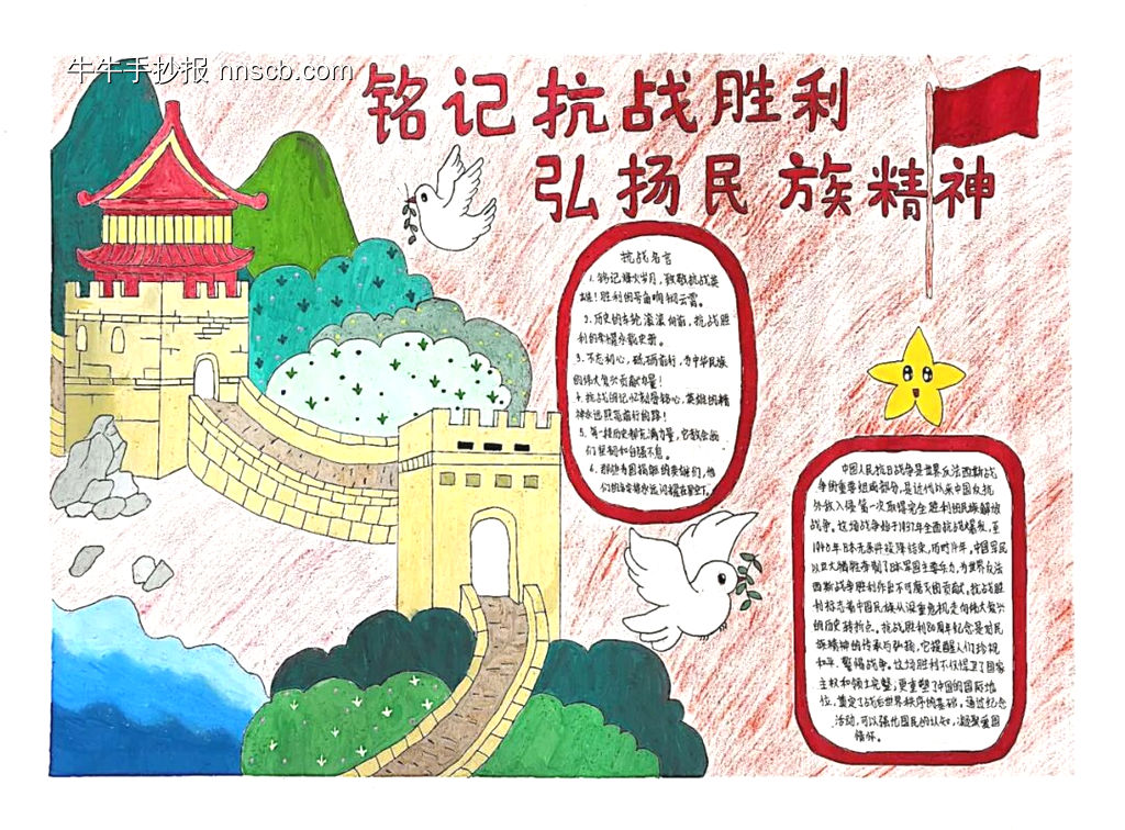 铭记抗战胜利，弘扬民族精神主题手抄报-第5张