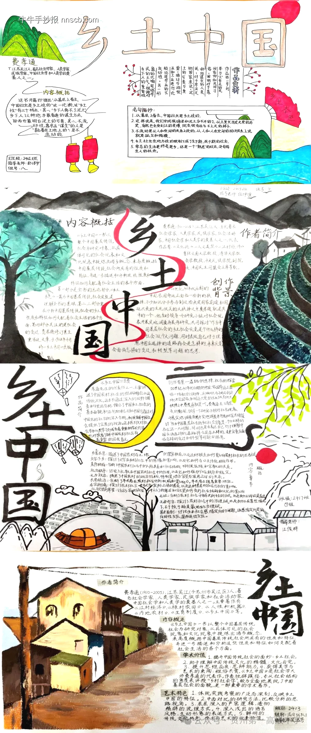 费孝通乡土中国的手抄报-第1张