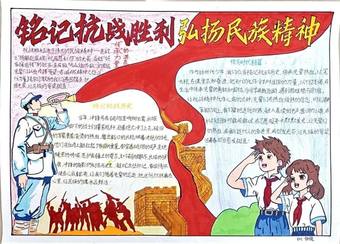 铭记抗战胜利，弘扬民族精神主题手抄报