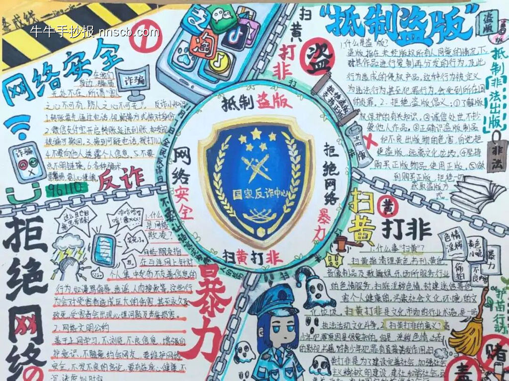 护苗助成长，网络安全很重要主题手抄报-第2张