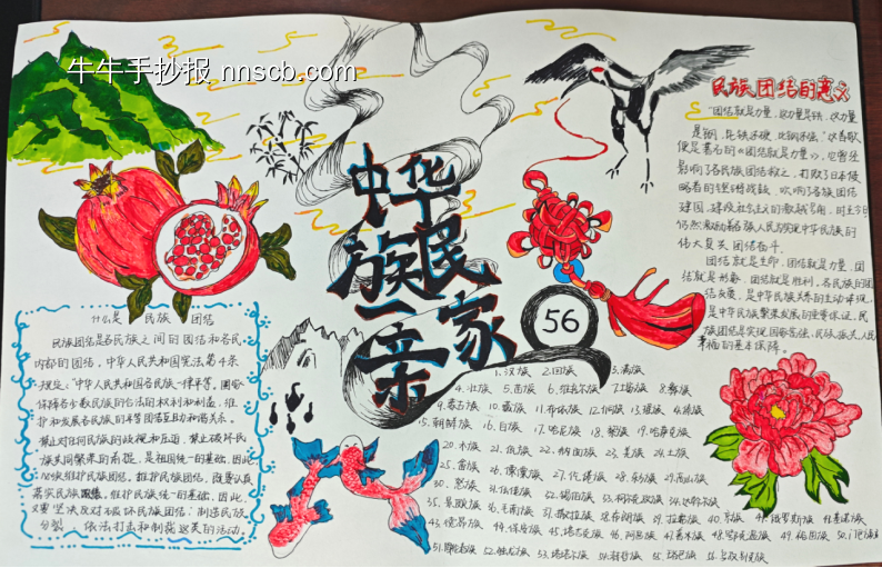 中华民族一家亲主题手抄报漂亮5张-第1张