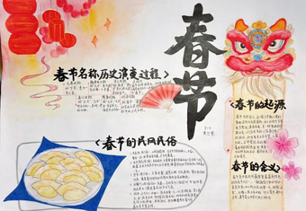 传统节日——春节主题手抄报简单又漂亮3张