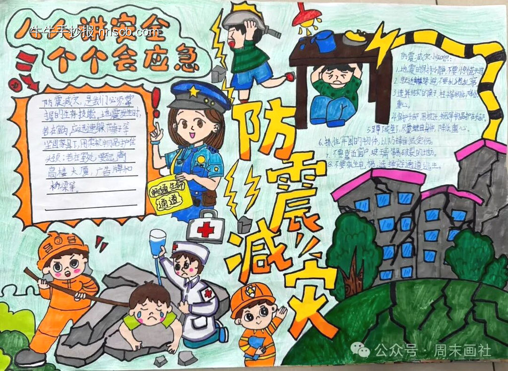 精选4张“防震减灾”主题手抄报-第1张