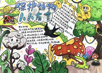 精选2张保护珍惜野生动物主题手抄报