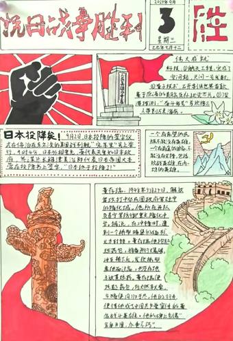 抗战胜利——革命英雄主题手抄报