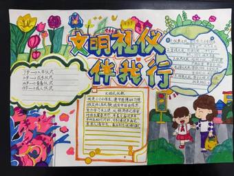 文明礼仪伴我行主题手抄报精美3张