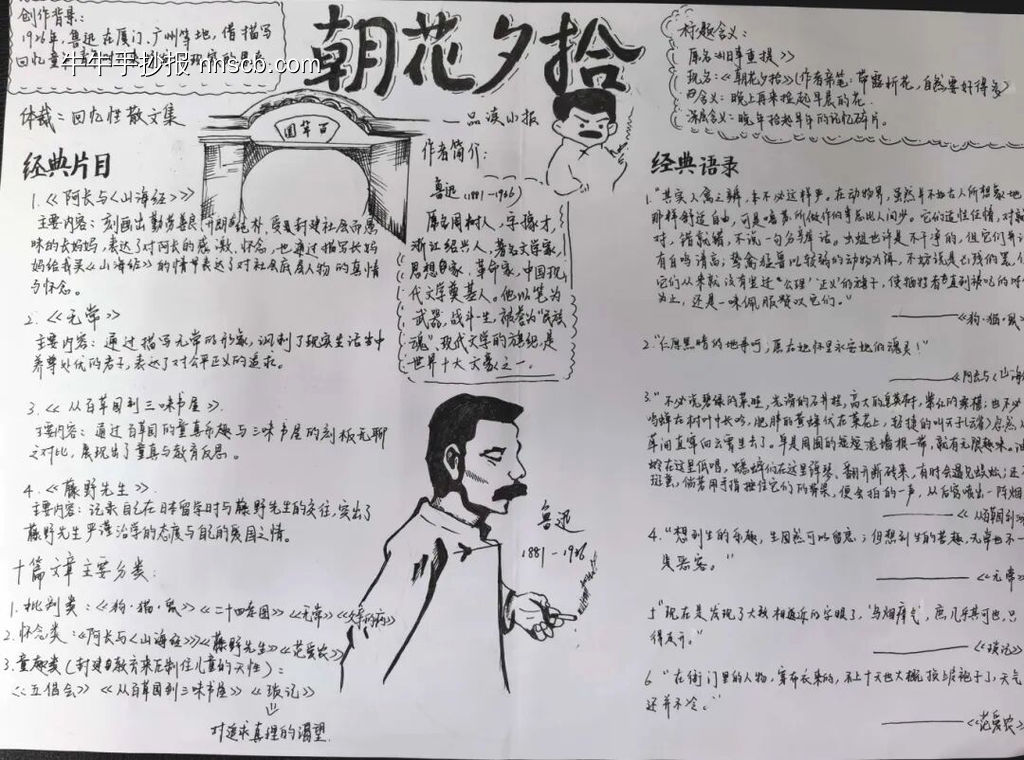读经典好书”朝花夕拾“主题手抄报简单又好看10张-第10张