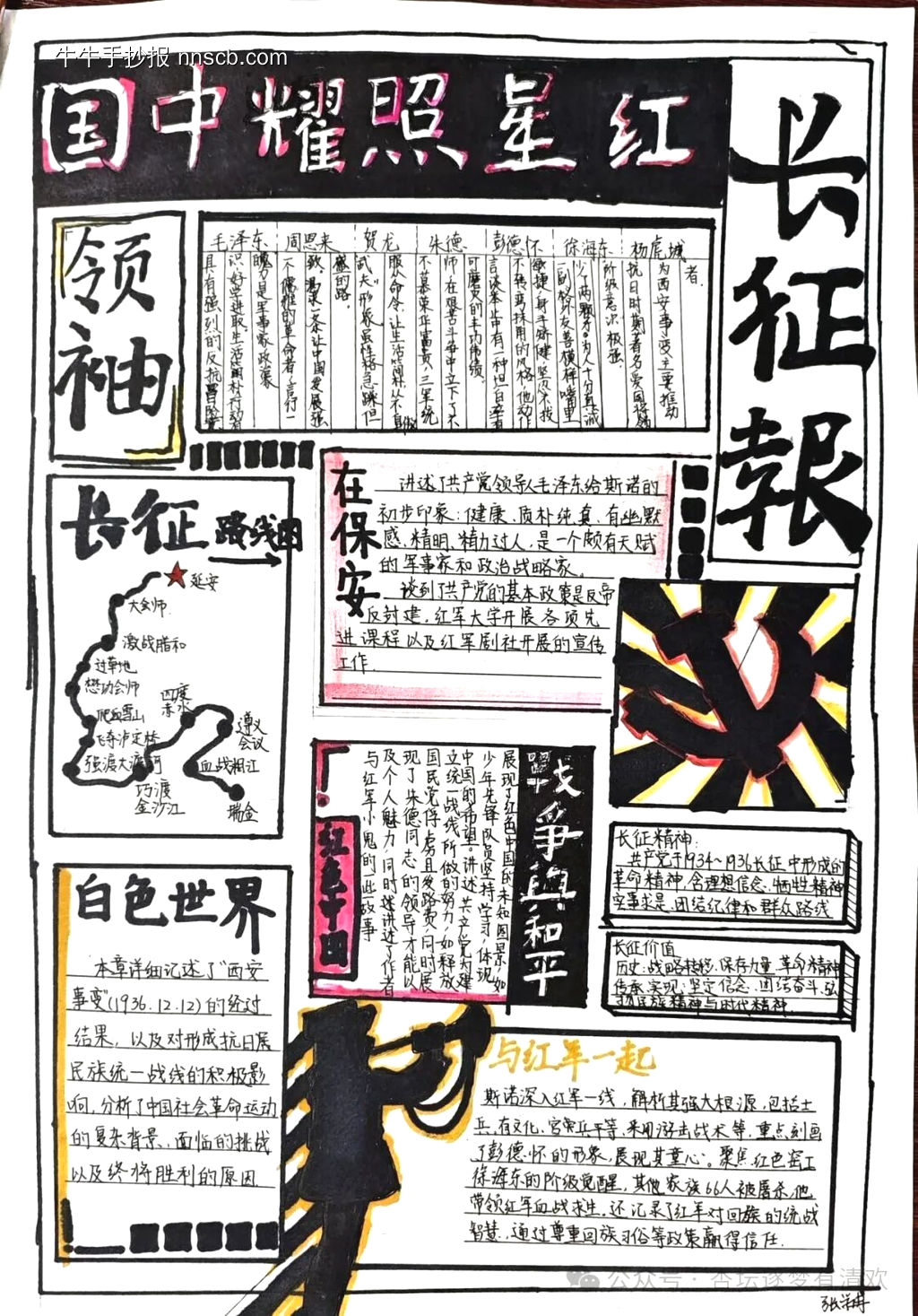 长征路——红星照耀中国主题手抄报-第1张