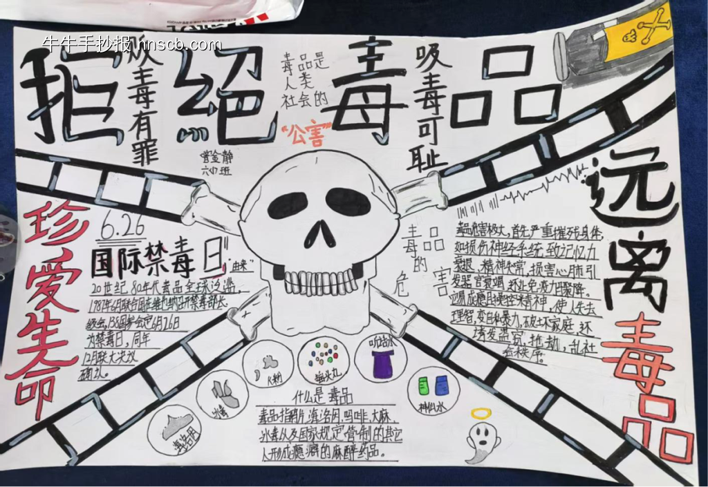 扫毒除害主题手抄报简单3张-第3张