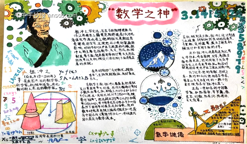 数学家的故事手抄报简单又好画10张-第3张