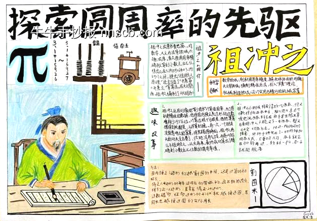数学家的故事手抄报简单又好画10张-第1张