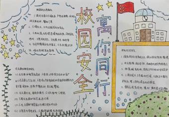 校园安全主题手抄报漂亮8张