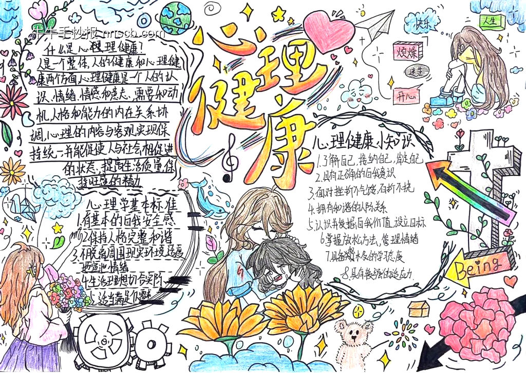 拒绝焦虑，心灵健康主题手抄报精美9张-第6张