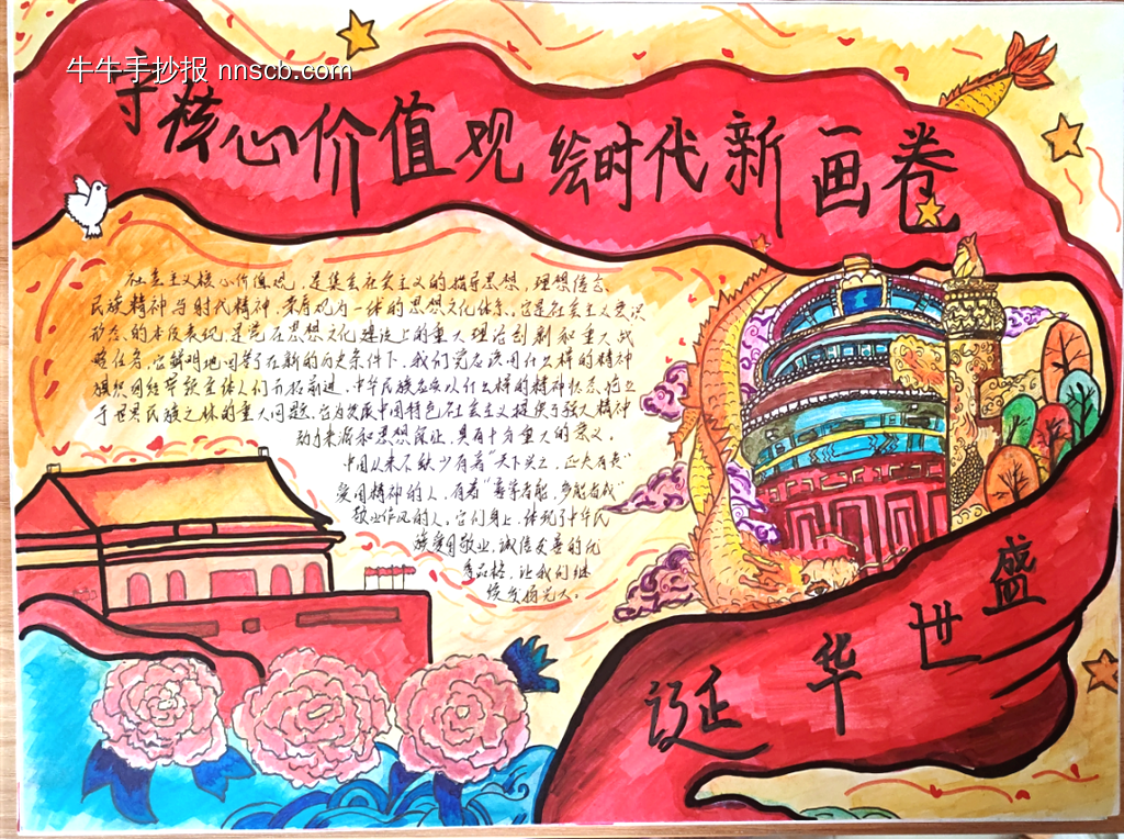 推荐5张社会主义核心价值观主题手抄报-第2张