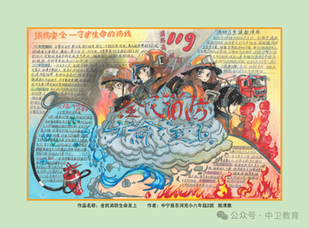 学生消防安全和法治教育手抄报获奖作品欣赏八张