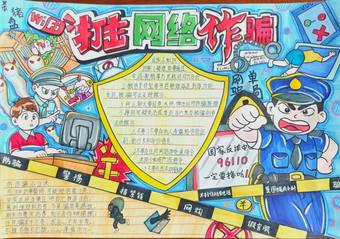 打击网络诈骗，反诈骗手抄报2张