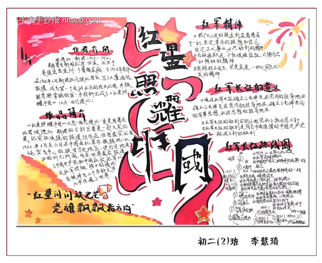 初二年级“红星照耀中国”主题手抄报-第1张