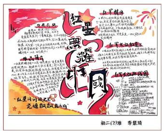 初二年级“红星照耀中国”主题手抄报