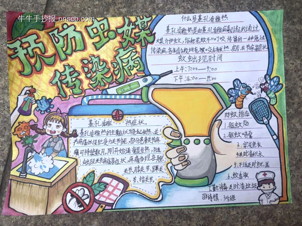 防虫媒传染病主题手抄报4幅-第1张