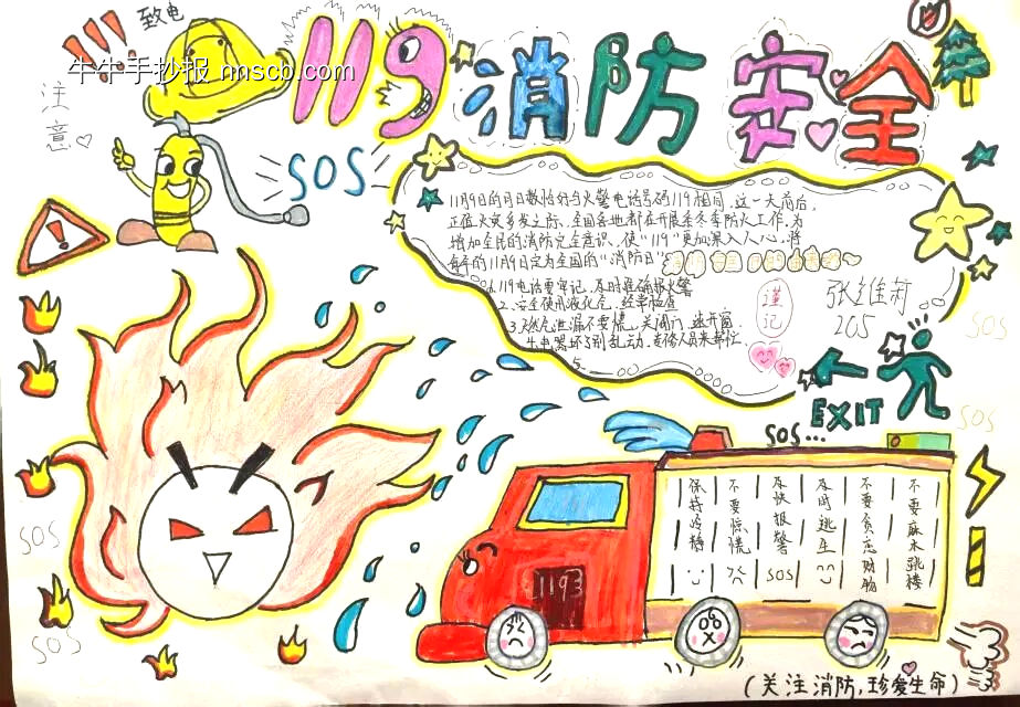 消防安全在心中主题手抄报简单又漂亮7张-第7张