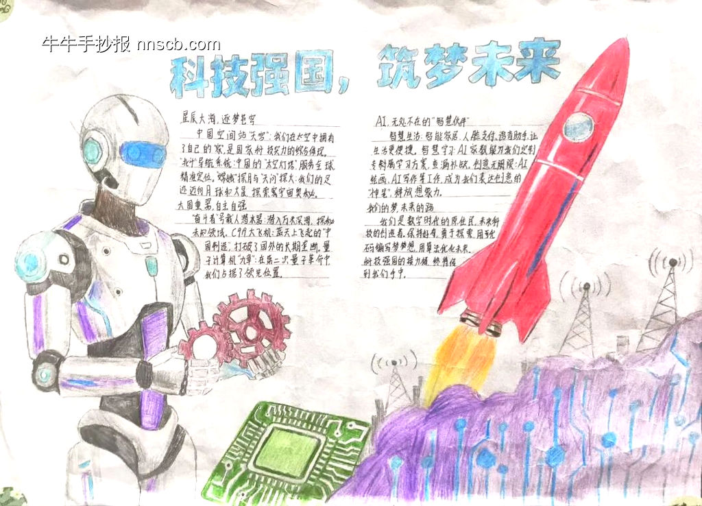 科技强国筑梦未来手抄报4张-第1张