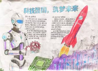 科技强国筑梦未来手抄报4张