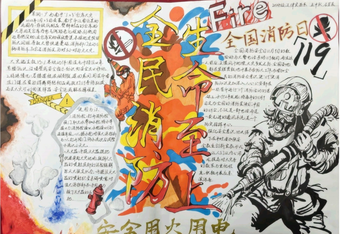 全民消防生命至上手抄报
