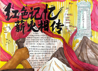 红色记忆，传承延安长征精神的手抄报5长